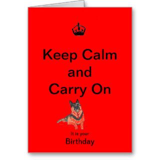Keep Calm Carry On Birthday card