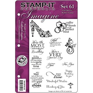 Stamp It EZMount Cling Mini Binder Set 5.5"X8.5" Set 61 Crafter's Companion Wood Stamps