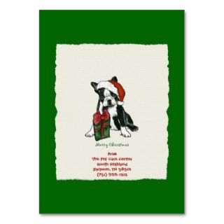 Boston Terrier Christmas Mini Marketing Cards Business Card Template