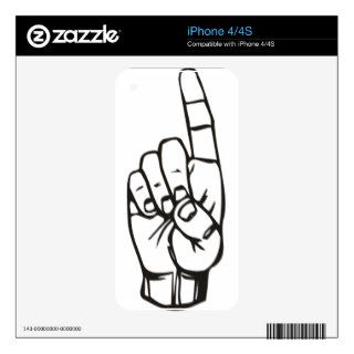 Sign Language Letter D iPhone 4 Decals