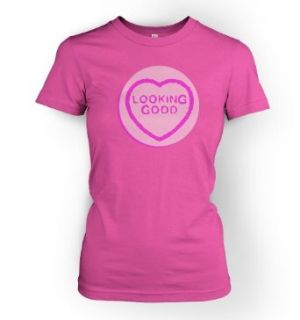 I Heart Tshirts   'Looking Good'   Candy Heart Design   Womens T Shirt Novelty Hoodies Clothing