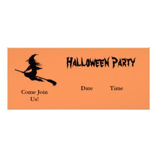Witch Silhouette Halloween Party Invitations