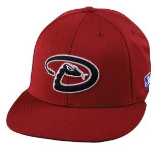 MLB Bamboo FLAT Flex Fit Arizona DIAMONDBACKS Md/Lg Home Red Hat Cap Stretch Fitted Heavy 