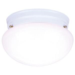 Westinghouse 1 Light Ceiling Fixture White Interior Flush Mount with White Glass 6669900