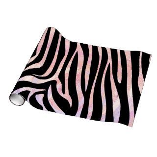 Zebra Black and Pink Print Wrapping Paper