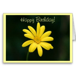 Happy Birthday Yellow Daisy greeting card