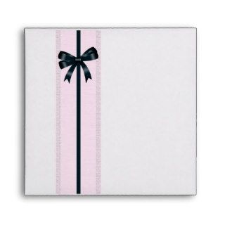 Pink Ribbon Black Bow Envelope