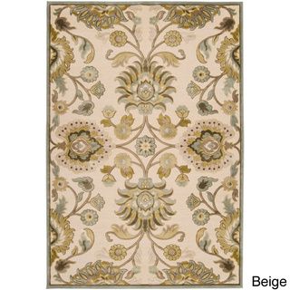 Hand woven Traditional Beige/Brown Floral Durban Rug (5'2 x 7'6) 5x8   6x9 Rugs