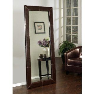 Windsor Leather Large Floor Mirror - Brown   Wall Mounted Mirrors