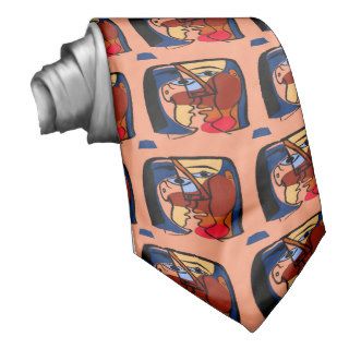 Kisses Cubism Abstract Neckties