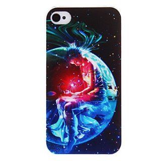 Scorpio Goddess Pattern Transparent Frame PC Case for iPhone 4/4S Cell Phones & Accessories