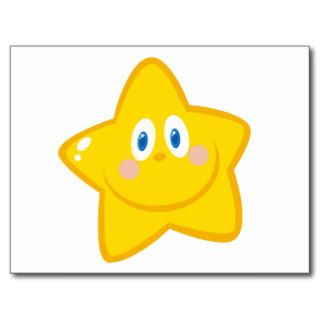 Smiling Little Star Cartoon Character Post Card