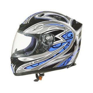 GLX Full Face DOT Motorcycle Helmet, Blue/Black, XS (51 52cm) Automotive