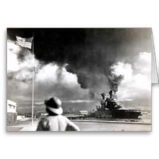 WWII Battleship California during Pearl Harbor Card