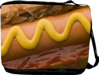 Rikki KnightTM Hot Dog with Fried Onions Messenger Bag   Shoulder Bag   School Bag for School or Work Clothing