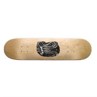 French Horn Piping Black and White photo design Custom Skateboard