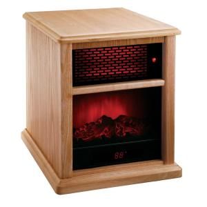 American Comfort 1500 Watt Solid Wood Infrared Fireplace Portable Heater   Oak ACW0040WO