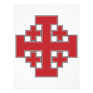 Jerusalem Cross Red Personalized Letterhead