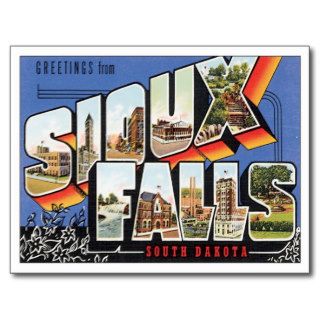 Greeting Sioux Falls South Dakota SD Postcards