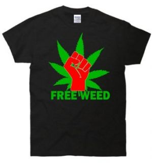 TeeShirtPalace Men's Free Weed Legalize marijuana T Shirt Fashion T Shirts Clothing