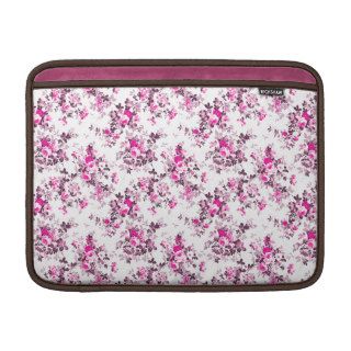 Cute Girly Pink Vintage Roses Floral Pattern Sleeves For MacBook Air