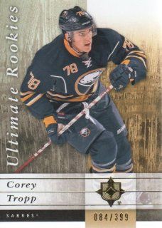 2011 12 Upper Deck Ultimate Collection Hockey #65 Corey Tropp RC #'d /399 Buffalo Sabres NHL Rookie Trading Card Sports Collectibles