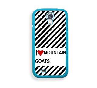 Love Heart Mountain Goats Aqua Plastic Bumper Samsung Galaxy S4 I9500 Case   Fits Samsung Galaxy S4 I9500 Cell Phones & Accessories