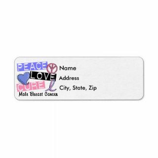 Peace Love Cure Male Breast Cancer Return Address Labels