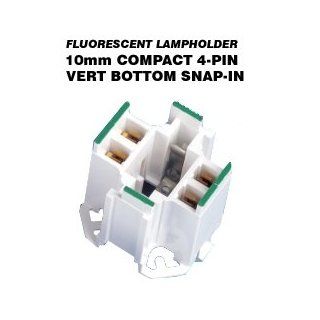 Leviton 26725 402 CFL Lampholder 4 Pin G24q 2, GX24q 2 Base 18W Bottom Snap In Vertical Mount   White/Green (Package of 5)   Light Sockets  