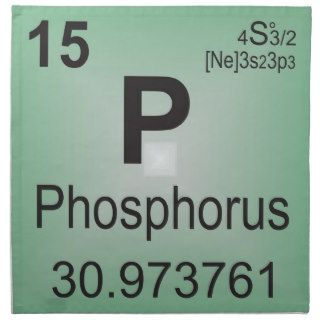 Phosphorus Individual Element   Periodic Table Cloth Napkins