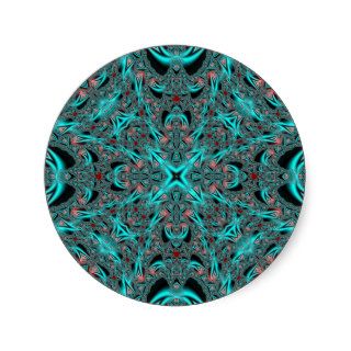 Kaleidoscope Fractal 504 Round Sticker