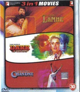 Lamhe / Chandni / Darr(3 in 1   100% Orginal DVD Without Subtittle) Sridevi, Waheeda Rehman / Vinod Khanna, Rishi Kapoor, Sridevi / Sunny Deol, Juhi Chawla, Shah Rukh Khan Anil Kapoor, Various Movies & TV
