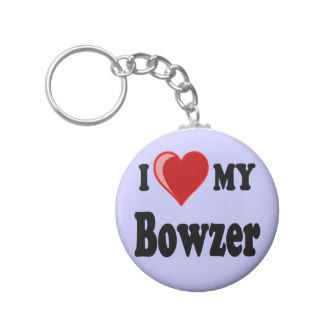I Love (Heart) My Bowzer Dog Keychain