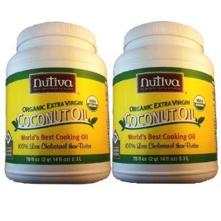2 x Nutiva Certified Organic Extra Virgin Coconut Oil, 78oz  Grocery & Gourmet Food