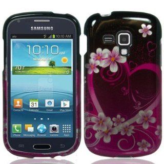 For Samsung Galaxy Amp I407 Hard Snap on Case Purple Love 