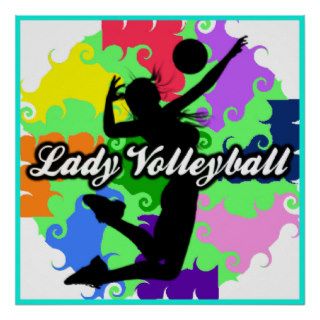 Lady Volleyball Graphic Poster