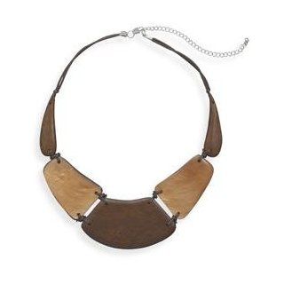 Fashion Wood and Shell Bib Necklace Choker Necklaces Jewelry