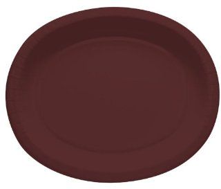 Creative Converting 8 Count Oval Paper Platters, Chocolate Brown Kitchen & Dining