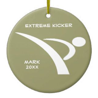 Tan & White Extreme Kicker Ornament