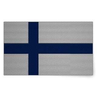 Flag of Finland with Carbon Fiber Effect Rectangle Sticker