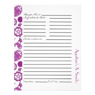 Purple  White Chic Paisley Pattern Full Color Flyer