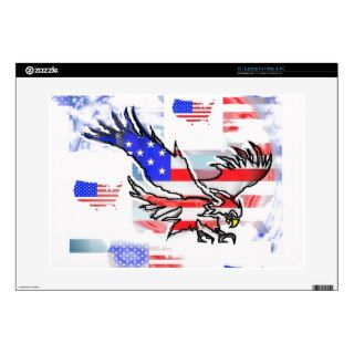 The American bald Eagle, the Flag and the Map. Decals For Laptops
