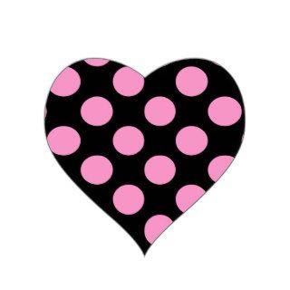 Black and Pink Polka Dots Stickers