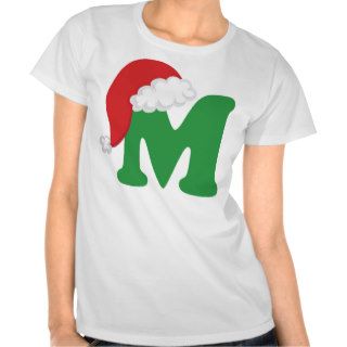 Christmas Letter M Alphabet T shirt