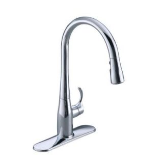 KOHLER Simplice Single Handle Pull Down Sprayer Kitchen faucet in Polished Chrome K R596 SD CP