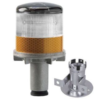 Strobe Light, Amber, solar powered light, w/bracket included, Flashes per Minute 60, Light Output 1.2 C Industrial Warning Signs