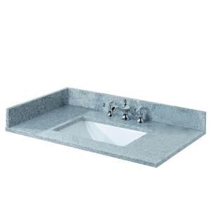 Pegasus 37 in. W Granite Vanity Top with Trough Sink and 8 in. Faucet Spread in Napoli 27603