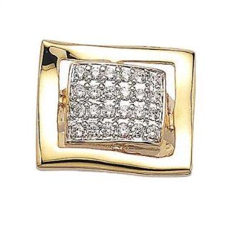 So Chic Jewels   Ladies 18K Gold Plated Clear Cubic Zirconia Pave Rectangular Fancy Ring So Chic Jewels Jewelry