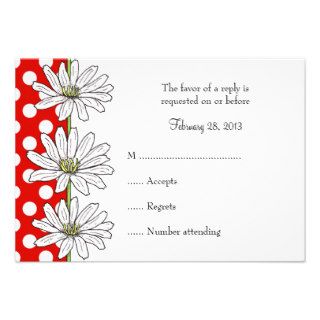 Country Daisies and Polka Dots Wedding RSVP Cards