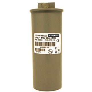 CAPACITOR 45+3 MFD 370 VAC ROUND ONETRIP PARTS DIRECT REPLACEMENT FOR RHEEM RUUD WEATHERKING 43 26261 11   Tools Products  